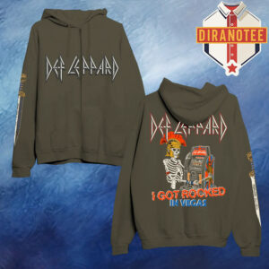Def Leppard Las Vegas 2026 Merch I Got Rocked In Vegas Unisex Zip Hoodie