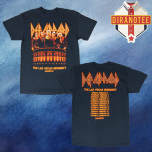 Def Leppard Las Vegas 2026 Merch Tee Photo Residency 2026 Tour Schedule Two Sided Unisex T-Shirt