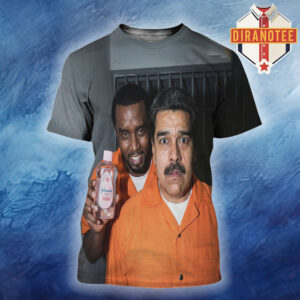 Diddy With Nicolás Maduro Funny Prison Meme Johnson’s Baby Oil All Over Print Shirt
