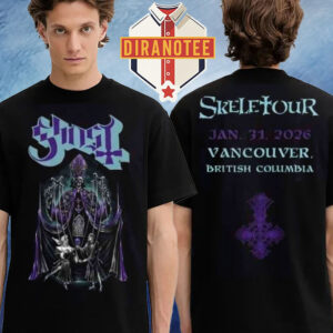 Ghost Band Merch Tee Skeletour 2026 At Vancouver In British Columbia On January 31 Two Sided Unisex T-Shirt