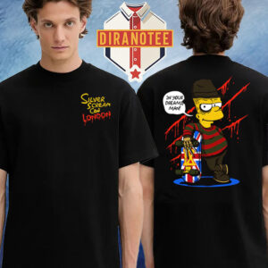 Ice Nine Kills Silver Scream Con London Skateboarder Union Jack Tee Bart Simpson Cover Freddy Krueger Merch Two Sided Unisex T-Shirt