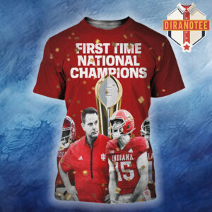 Indiana Hoosier Are College Football National Champion 2026 First Time All Over Print Shirt