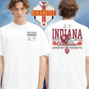 Indiana Hoosiers 2026 Rose Bowl Champions New Year’s Day In Pasadena CA Two Sided Unisex T-Shirt