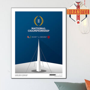 Indiana Hoosiers Vs Miami Hurricanes College Football Playoff 2025 National Championship Matchup Home Decor Poster Canvas