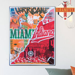 Indiana Hoosiers Vs Miami Hurricanes Matchup College Football Playoff National Championship On January 19 2026 In Miami FL NCAA Home Decor Poster Canvas