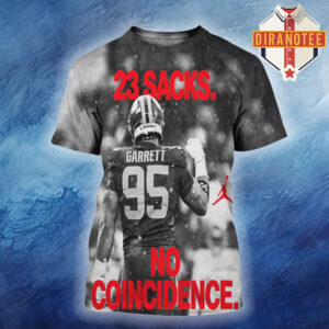 Jordan Brand Myles Garrett 23 Sacks No Coincidence Welcomes To The Family NFL All Over Print Shirt