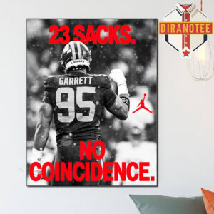 Jordan Brand Myles Garrett 23 Sacks No Coincidence Welcomes To The Family NFL Home Decor Poster Canvas