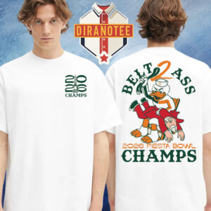 Miami Hurricanes Football Are The Fiesta Bowl 2026 Champions NCAA Football FBS 1 Belt 2 Ass Two Sided Unisex T-Shirt