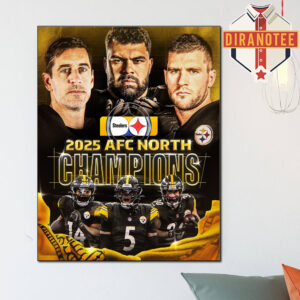 Pittsburgh Steelers Are 2025 AFC North Champions NFL Home Decor Poster Canvas