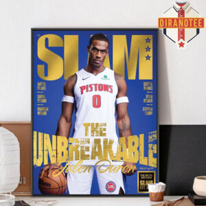 SLAM 260 Gold Metal Cover Poster Jalen Duren Magazine The Unbreakable NBA Home Decor Poster Canvas