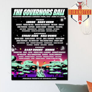The Governors Ball Festival 2026 Poster Line Up At Flushing Meadows Corona Park In New York City On June 5-7 2026 Home Decor Poster Canvas