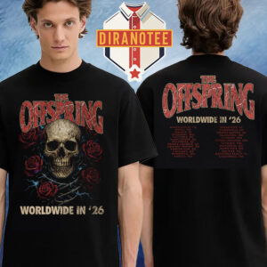 The Offspring Merch Tee Rose Skull 2026 Tour Two Sided Unisex T-Shirt