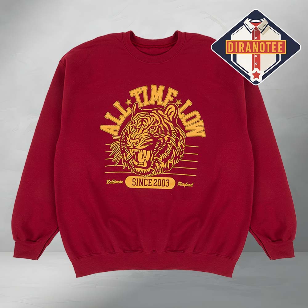 All Time Low Tiger Crewneck Sweatshirt All Time Low Tiger Crewneck Sweatshirt