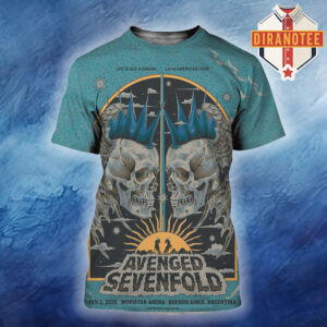 Avenged Sevenfold Event Poster In Buenos Aires Argentina At Movistar Arena On February 3 2026 All Over Print Shirt