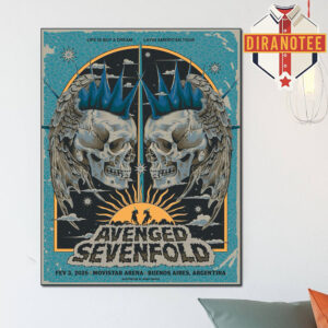 Avenged Sevenfold Event Poster In Buenos Aires Argentina At Movistar Arena On February 3 2026 Home Decor Poster Canvas