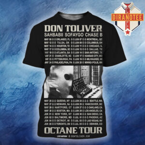 Don Toliver Merch Poster Octane Tour 2026 Schedule With SahBabii Sofaygo And Chase B All Over Print Shirt