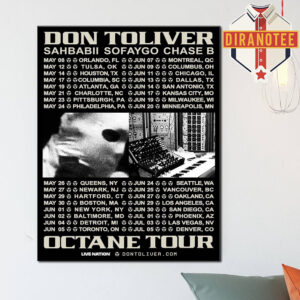 Don Toliver Merch Poster Octane Tour 2026 Schedule With SahBabii Sofaygo And Chase B Home Decor Poster Canvas
