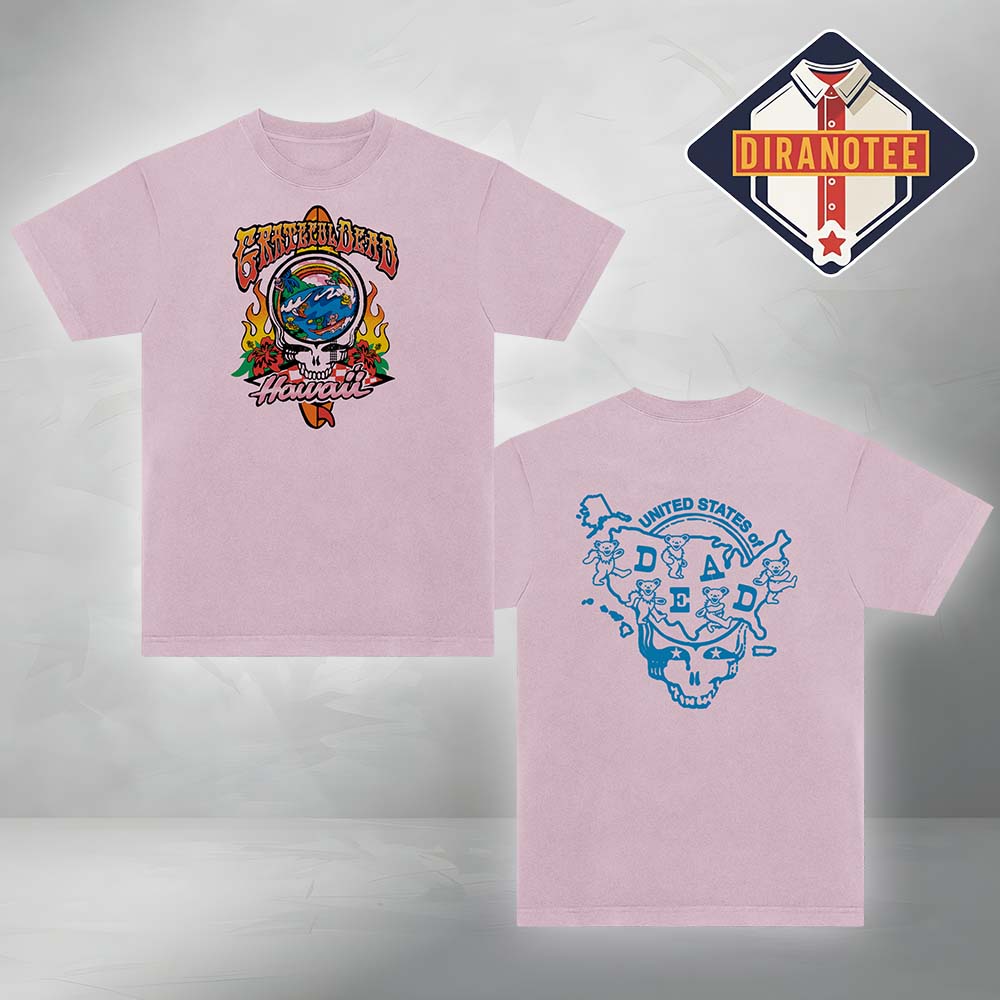 Gratefull Dead Hawaii United States of Dead Two Sides Unisex Tee Gratefull Dead Hawaii United States of Dead Two Sides Unisex Tee