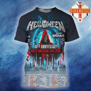 Helloween 40th Anniversary North American Tour 2026 Schedule All Over Print Shirt