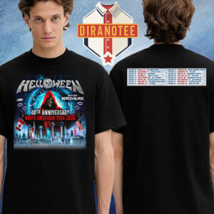 Helloween 40th Anniversary North American Tour 2026 Schedule Two Sided Unisex T-Shirt