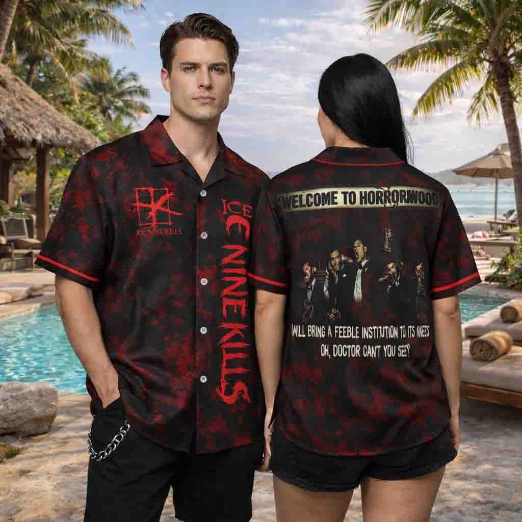 Ice Nine Kills Welcome To Horrorwood Hawaiian Shirt Ice Nine Kills Welcome To Horrorwood Hawaiian Shirt