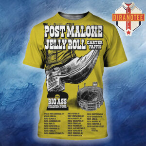 Post Malone Jelly Roll Carter Faith The Big Ass Stadium Tour Part 2 2026 Schedule Date List All Over Print Shirt