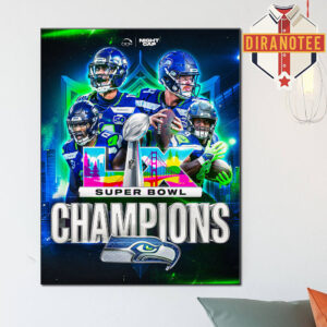 Seattle Seahawks Are Super Bowl LX 2025 2026 Champions NFL Home Decor Poster Canvas