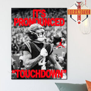Tetairoa McMillan Carolina Panthers X Jordan It’s Pronounced Touchdown Home Decor Poster Canvas