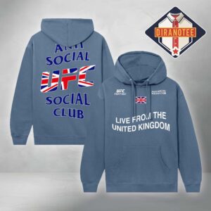 Anti Social Social Club x UFC Unisex UK Fight Night Hoodie Blue