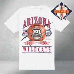 Arizona Wildcats White New Era 2026 Big 12 Men’s Basketball Conference Tournament Champions Two Sides Unisex T-Shirt
