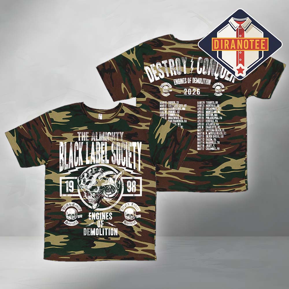 Black Label Society 2026 Engines Of Demolition Camo Tour Tee Black Label Society 2026 Engines Of Demolition Camo Tour Tee