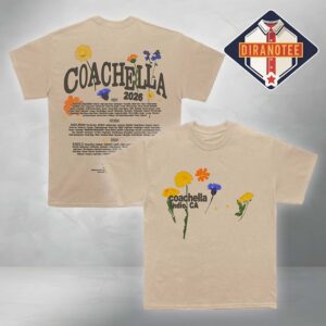 Coachella Festival Pressed Flowers 2026 Lineup Tee