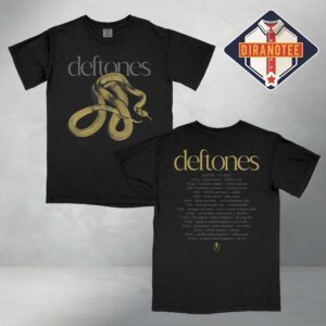 Deftones 2026 Snake UK EU Tour Date Two Sides Print Tee