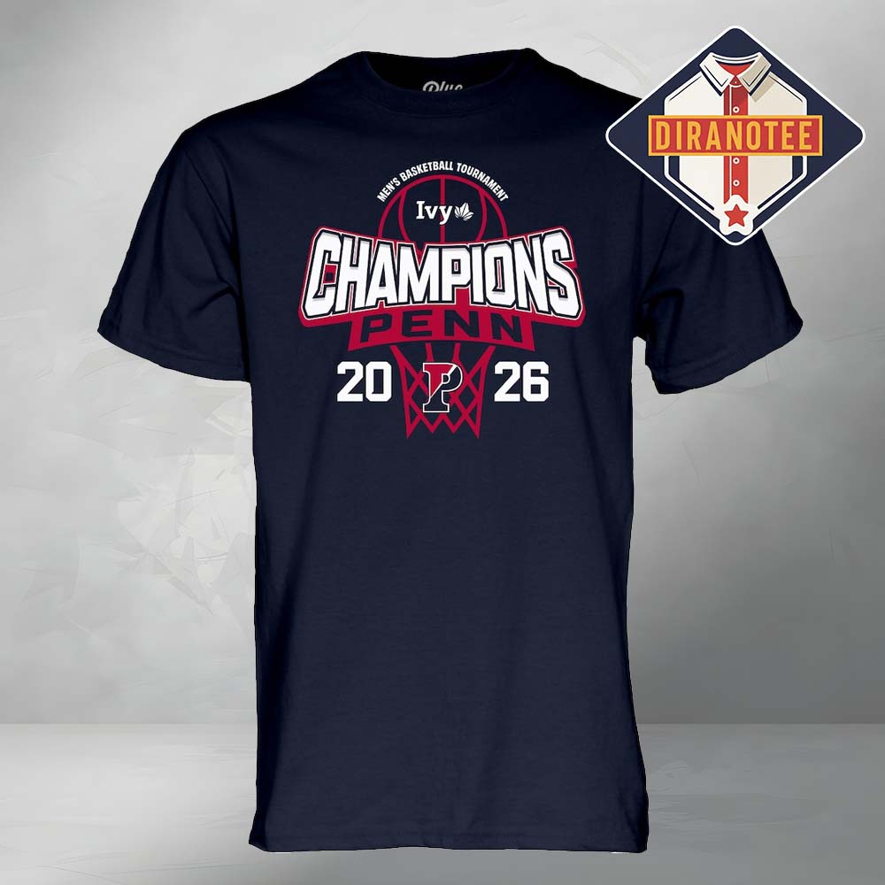 Pennsylvania Quakers Men's Basketball Blue 2026 Ivy League Tournament Champions Unisex T-Shirt Pennsylvania Quakers Men's Basketball Blue 2026 Ivy League Tournament Champions Unisex T-Shirt