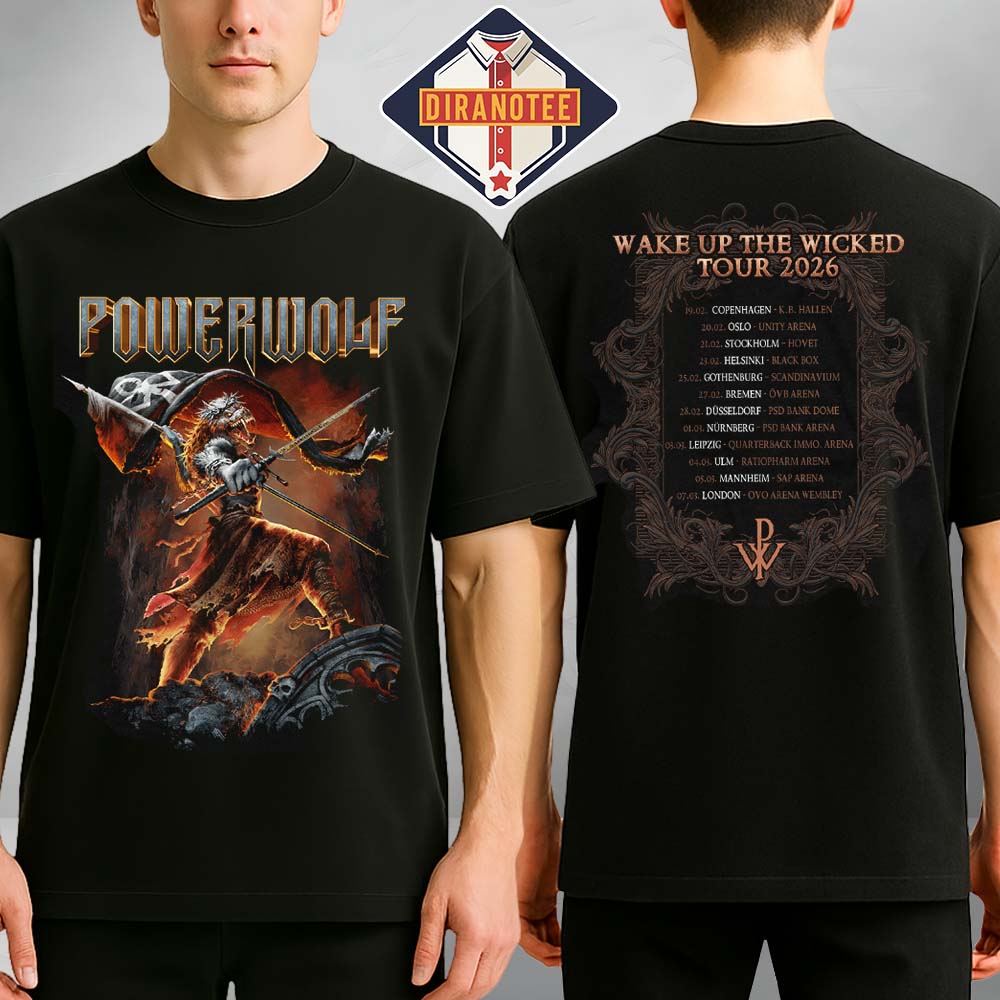 Power Wolf Wake Up The Wicked Tour 2026 Tee Power Wolf Wake Up The Wicked Tour 2026 Tee