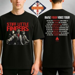 Stiff Little Fingers Raise Your Voice Black Tour 2026 Tee